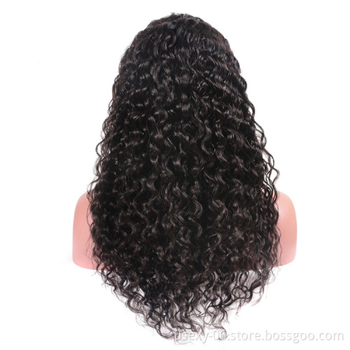 In Stock Water Wave Virgin Cuticle Aligned Brazilian Human Hair Lace Frontal Wigs